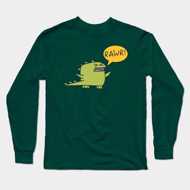 Kawaii Dinosaur is mad Long Sleeve T-Shirt by happinessinatee